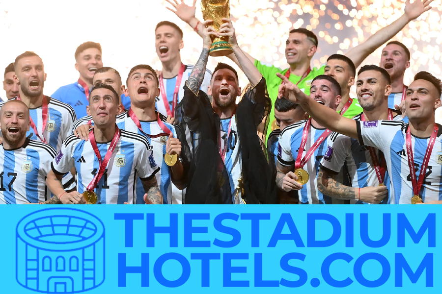 FIFA World Cup stadium filled with fans and flags