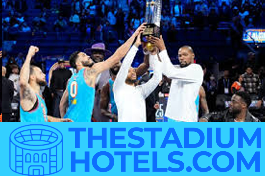 NCAA Final Four basketball arena with fans and lights